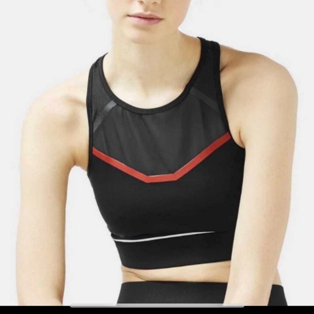 Ivy Park Black & Red Mesh Sports Bra